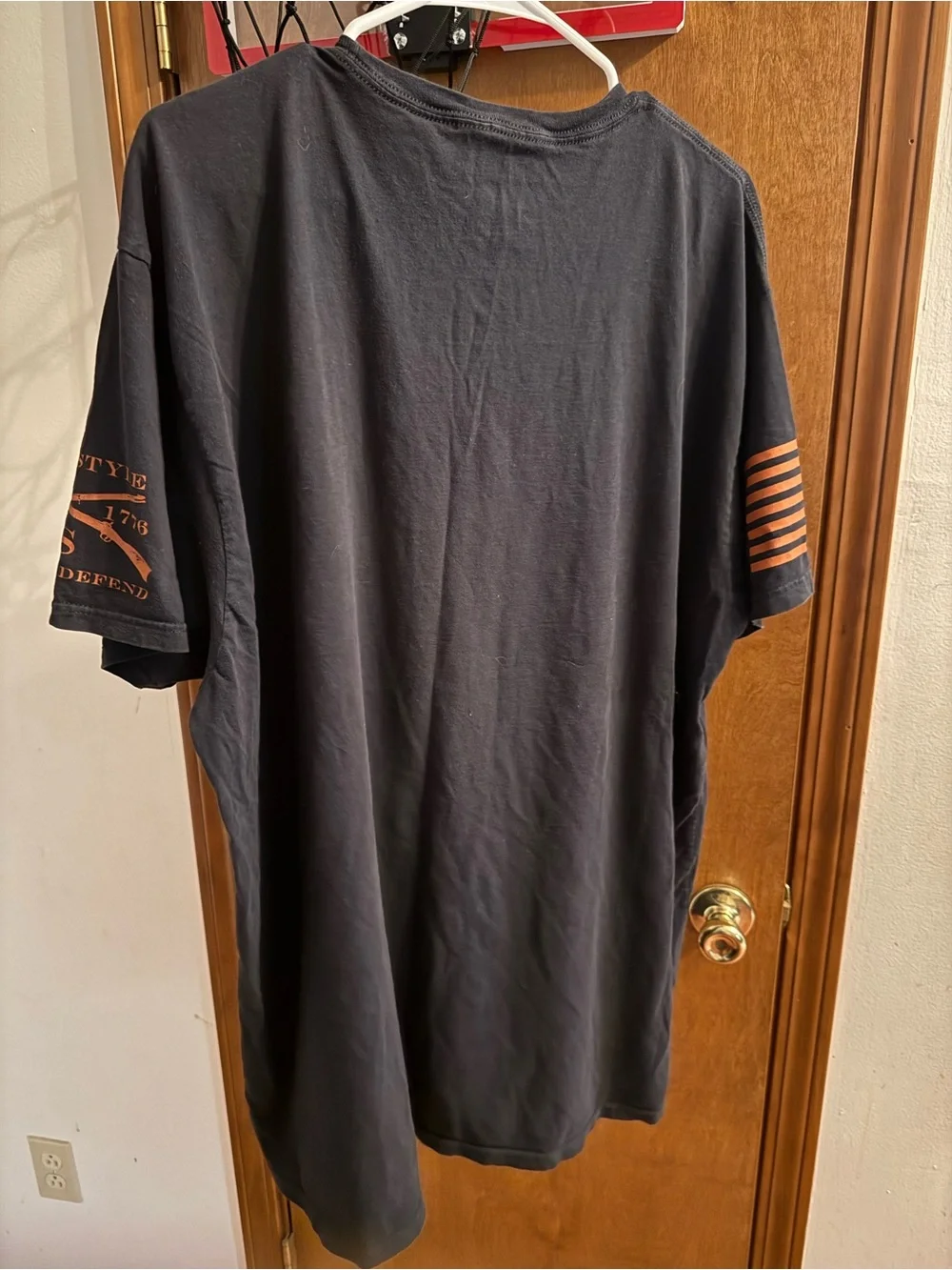 Grunt Style Black T-Shirt with Camo Orange 
